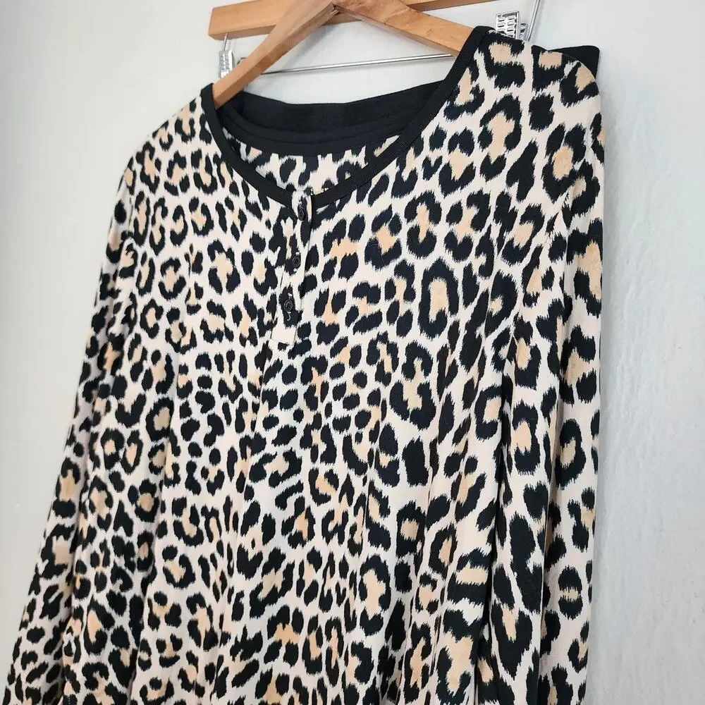 NWT Kate Spade New York Classic Leopard Print Loungewear Jogger Set - Women’s XL